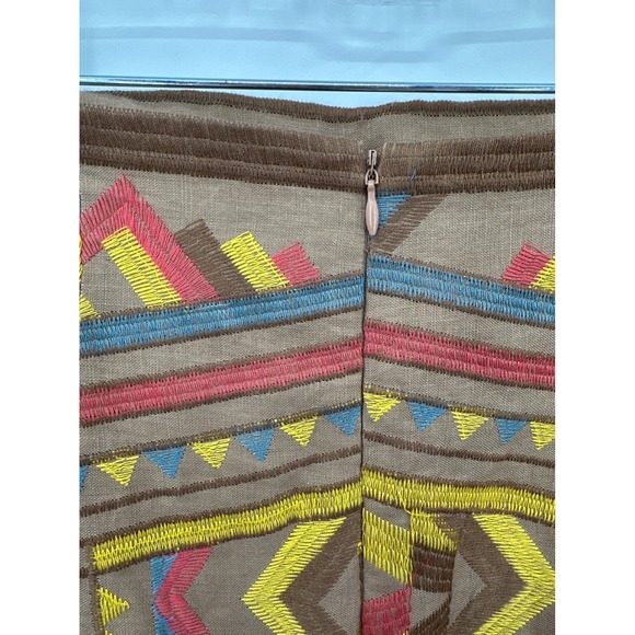 ZARA Embroidered Pencil Skirt Womens L Aztec Southwestern Western Eclectic - Picture 8 of 8